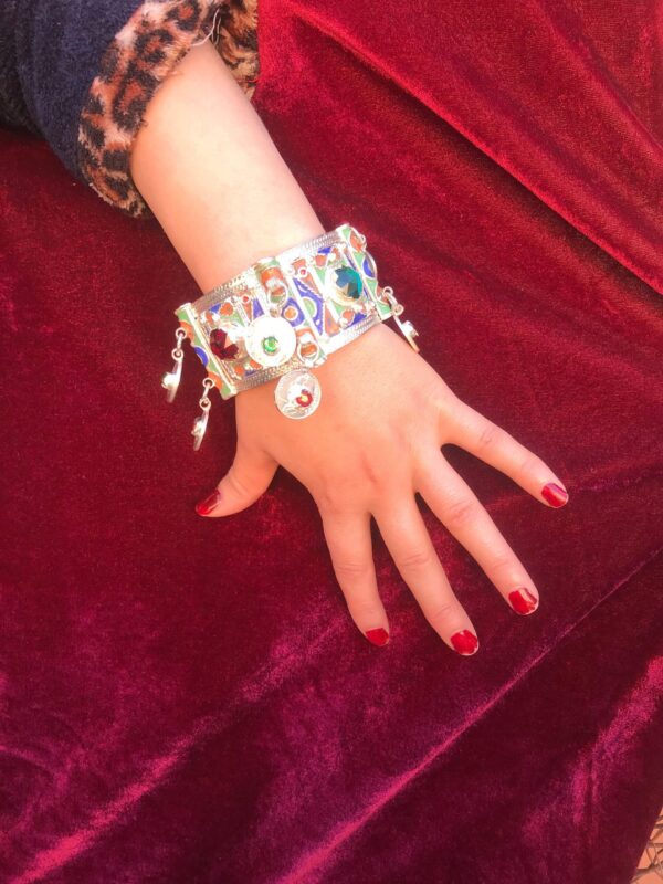 Bracelets argent emaillé marocaine de tiznit fait a main ,ethniques marocaine bracelet,tribal bracelet berbère maroc
