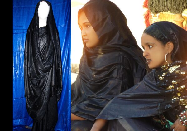 Tuareg woman dress melhfa , tuareg echarpe , tuareg black melhfa , tuareg dress
