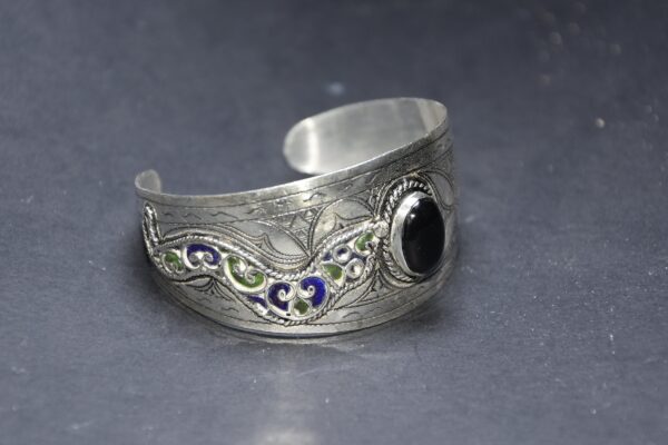 Engraved Bracelet Morocco Silver , Ethnic Bracelet