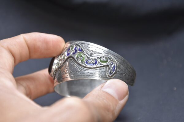 Engraved Bracelet Morocco Silver , Ethnic Bracelet