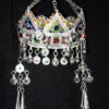 Berber Headdress , "TAOUNZA" Berber Head Ornament Plated silver, enamel, and glass beads - Tiznit region