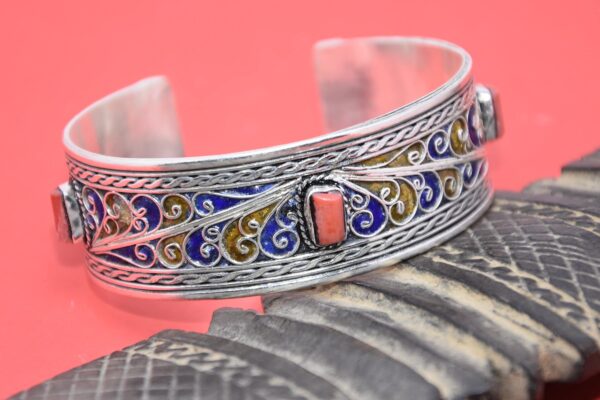 Handmade Bracelet Morocco Silver , Berber Corail Bracelet