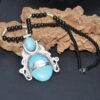 Tuareg Necklace Silver Handmade With Turquoise Naturel