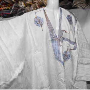 Tuareg dress draa , Tuareg djellaba two caftan white and bleu