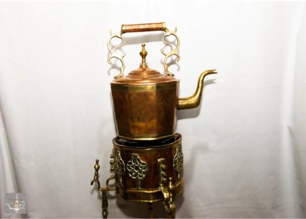 img_7134 Samovar Antique en Laiton Mauresque et Cuivre : Service à Thé Marocain