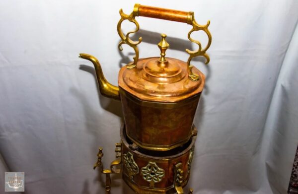 img_7138 Samovar Antique en Laiton Mauresque et Cuivre : Service à Thé Marocain