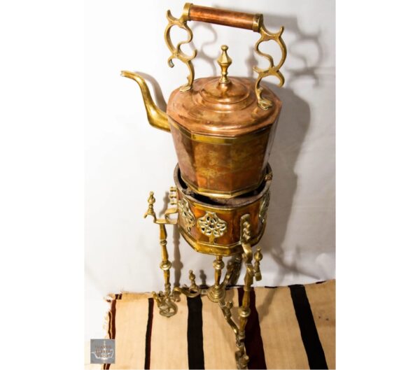 img_7139 Samovar Antique en Laiton Mauresque et Cuivre : Service à Thé Marocain